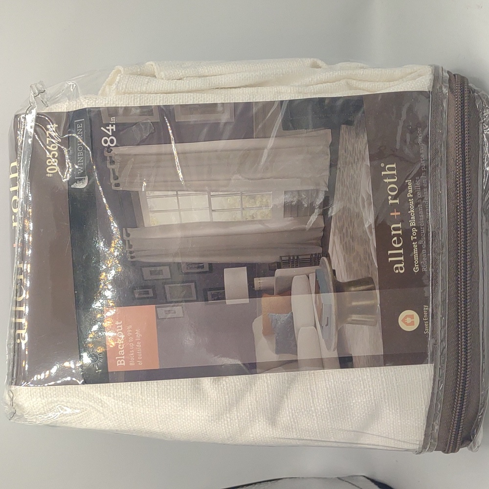 Allen and Roth Energy Saving Grommet Top Blackout Panel Curtain box pleat